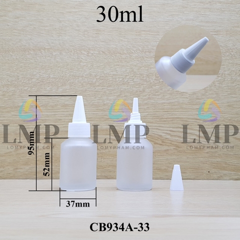 Chai thủy tinh vát nắp nhọn sọc 30ml