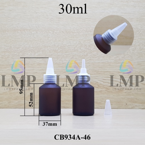 Chai thủy tinh vát nắp nhọn sọc 30ml