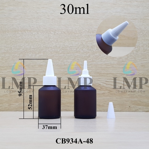 Chai thủy tinh vát nắp nhọn sọc 30ml