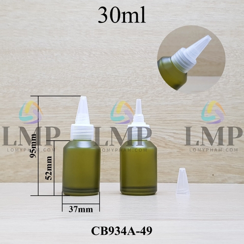 Chai thủy tinh vát nắp nhọn sọc 30ml