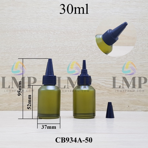 Chai thủy tinh vát nắp nhọn sọc 30ml