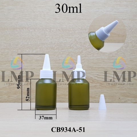Chai thủy tinh vát nắp nhọn sọc 30ml