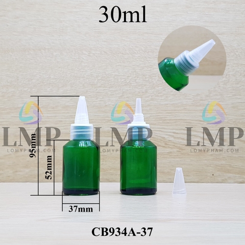 Chai thủy tinh vát nắp nhọn sọc 30ml