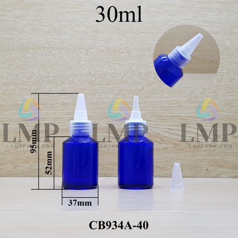 Chai thủy tinh vát nắp nhọn sọc 30ml