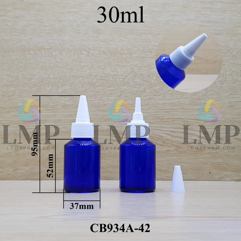 Chai thủy tinh vát nắp nhọn sọc 30ml
