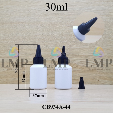 Chai thủy tinh vát nắp nhọn sọc 30ml