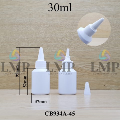 Chai thủy tinh vát nắp nhọn sọc 30ml