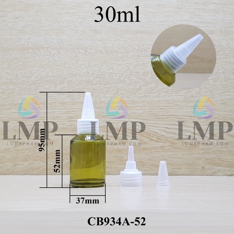 Chai thủy tinh vát nắp nhọn sọc 30ml