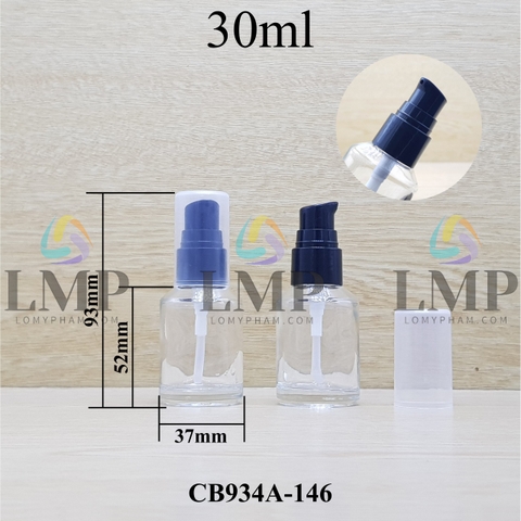 Chai thủy tinh vát đầu xịt giọt 1 viền 30ml