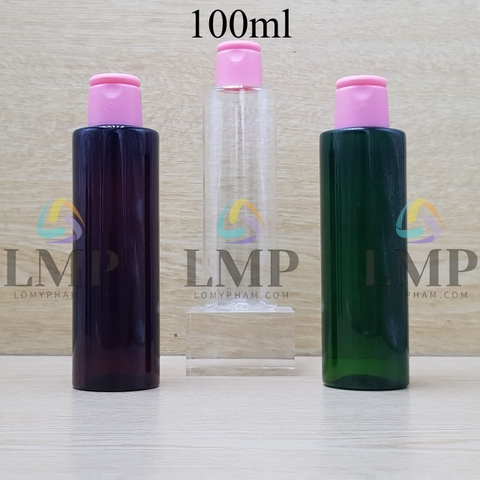 Chai PET vai ngang nắp bật trơn mờ 100ml