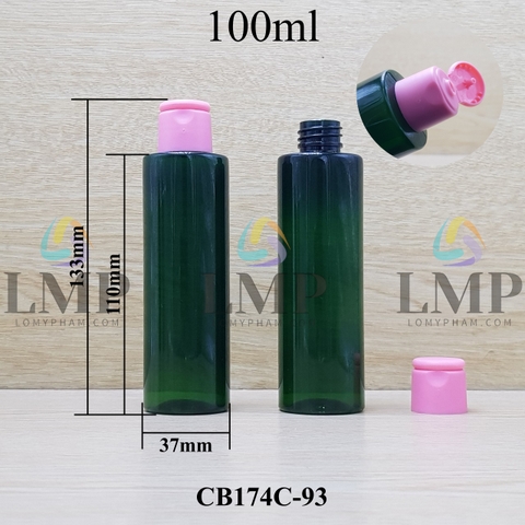 Chai PET vai ngang nắp bật trơn mờ 100ml