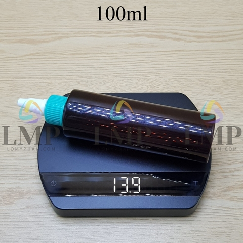 Chai PET vai ngang nắp nhọn sọc tattoo 100ml