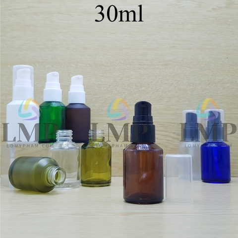 Chai thủy tinh vát đầu xịt giọt 1 viền 30ml