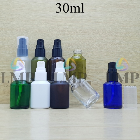Chai thủy tinh vát đầu xịt giọt 1 viền 30ml