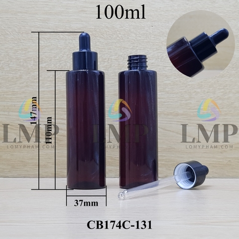 Chai PET vai ngang nắp bóp khoen nhôm 100ml