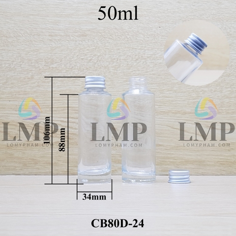 Chai thủy tinh nắp nhôm cuốn