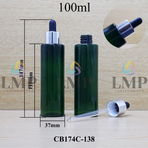 Chai PET vai ngang nắp bóp khoen nhôm 100ml