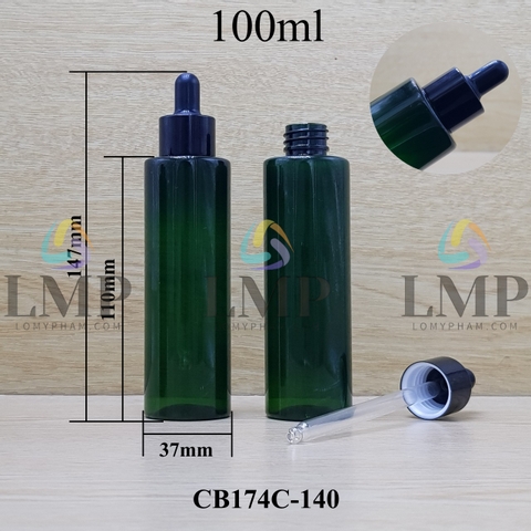 Chai PET vai ngang nắp bóp khoen nhôm 100ml