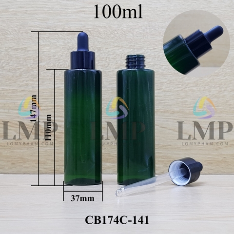 Chai PET vai ngang nắp bóp khoen nhôm 100ml