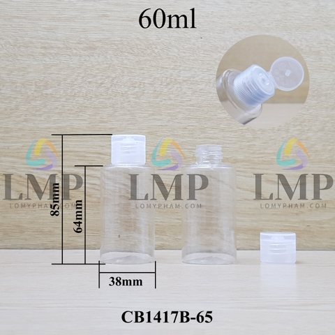 Chai PETG vai ngang nắp bật sọc