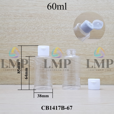 Chai PETG vai ngang nắp bật sọc