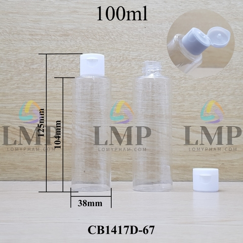 Chai PETG vai ngang nắp bật sọc