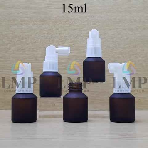 Chai thủy tinh vát đầu xịt mũi 90 độ 15ml