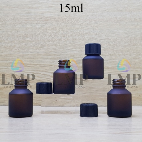 Chai thủy tinh vát nắp push down and turn sọc 15ml