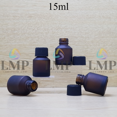 Chai thủy tinh vát nắp push down and turn sọc 15ml