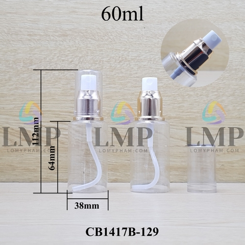 Chai PETG vai ngang đầu phun sương xi