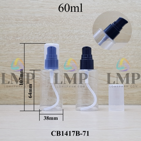 Chai PETG vai ngang đầu xịt giọt 1 viền