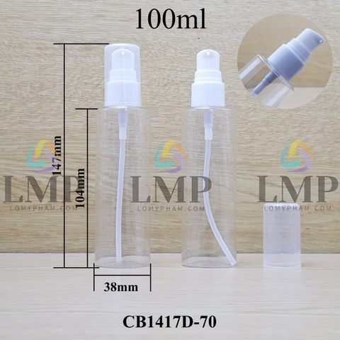 Chai PETG vai ngang đầu xịt giọt 1 viền