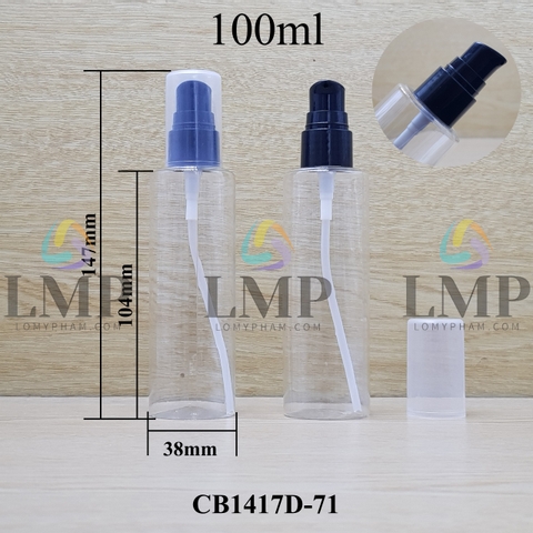 Chai PETG vai ngang đầu xịt giọt 1 viền