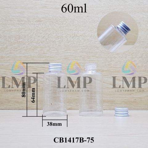 Chai PETG vai ngang nắp nhôm cuốn