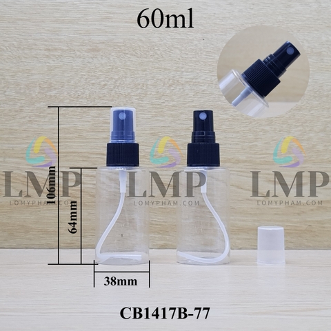 Chai PETG vai ngang đầu phun sương sọc