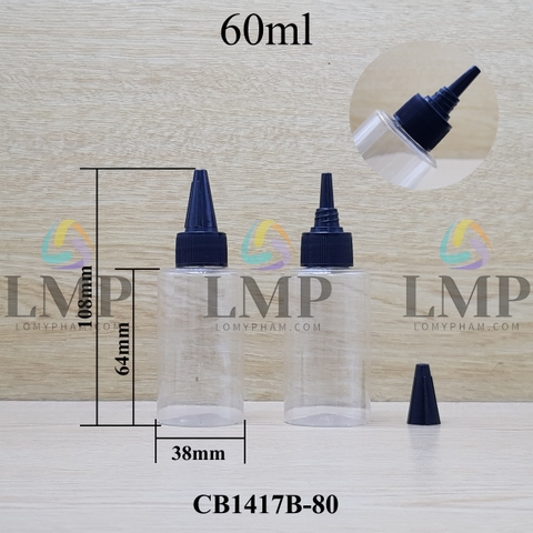 Chai PETG vai ngang nắp nhọn sọc