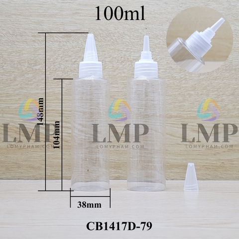 Chai PETG vai ngang nắp nhọn sọc