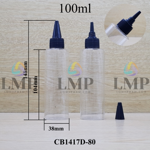 Chai PETG vai ngang nắp nhọn sọc