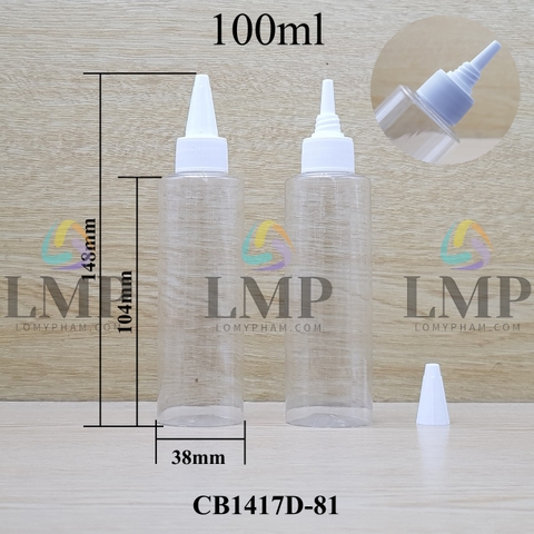 Chai PETG vai ngang nắp nhọn sọc