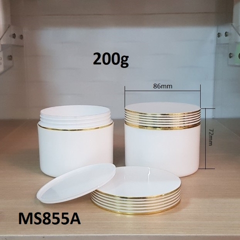 Hũ kem trắng nắp 6 sọc vàng 150g 200g