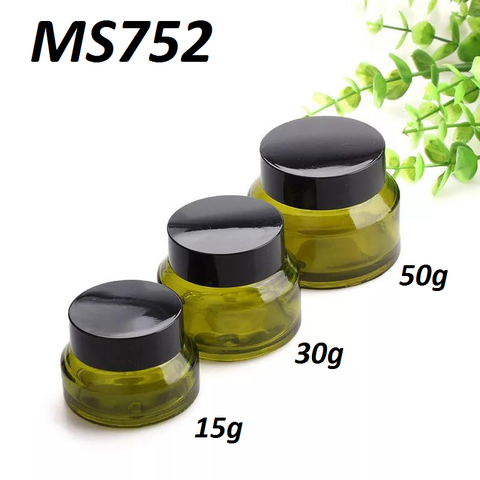 Hũ TT xanh rêu vát nắp đen 15g 30g 50g