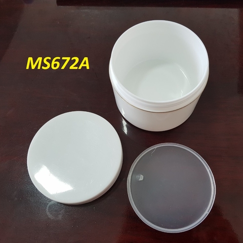Hũ kem trắng viền vàng 350g