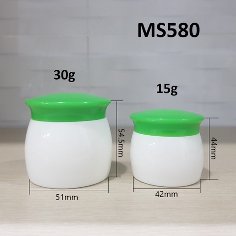 Hũ kem trắng nắp xanh 15g 20g 30g