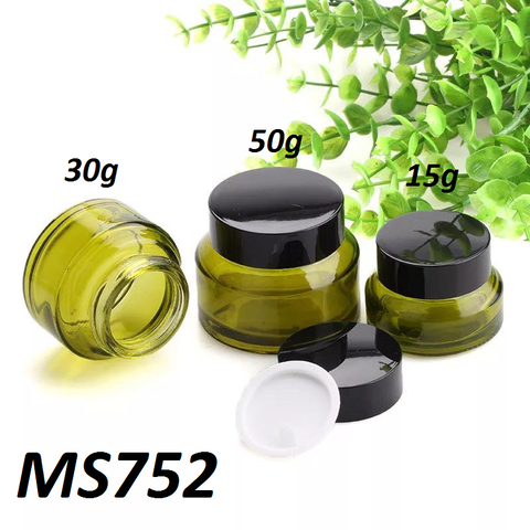 Hũ TT xanh rêu vát nắp đen 15g 30g 50g