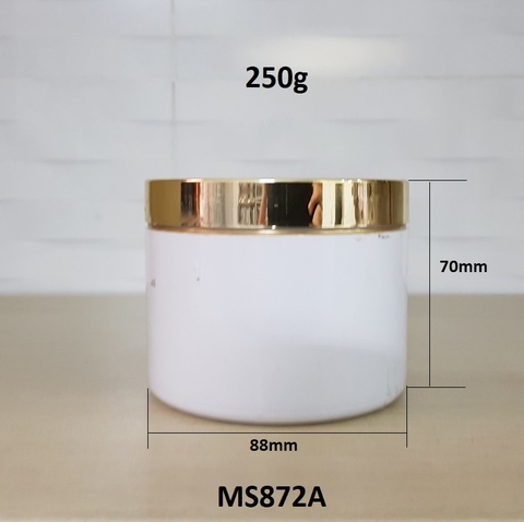 Hũ trắng nắp vàng 200g 250g