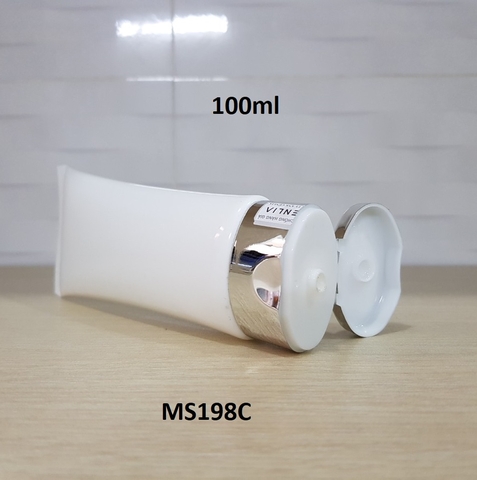 Tuýp trắng bóng nắp bật màu bạc 100ml