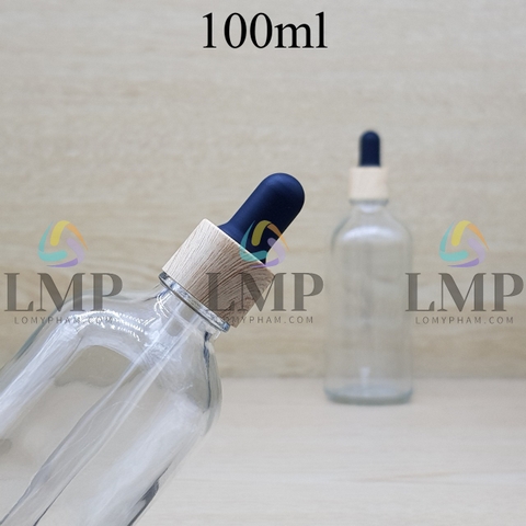 Chai tinh dầu nắp bóp khoen vân gỗ 100ml