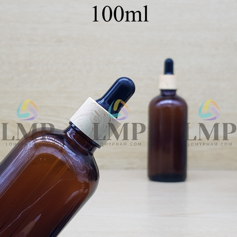 Chai tinh dầu nắp bóp khoen vân gỗ 100ml