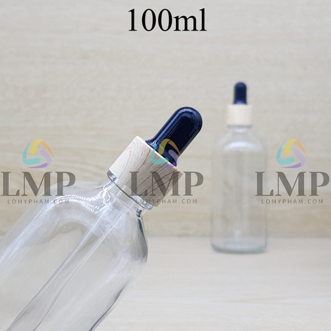 Chai tinh dầu nắp bóp khoen vân gỗ 100ml