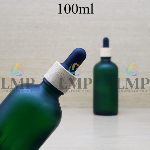 Chai tinh dầu phun mờ nắp bóp khoen vân gỗ 100ml